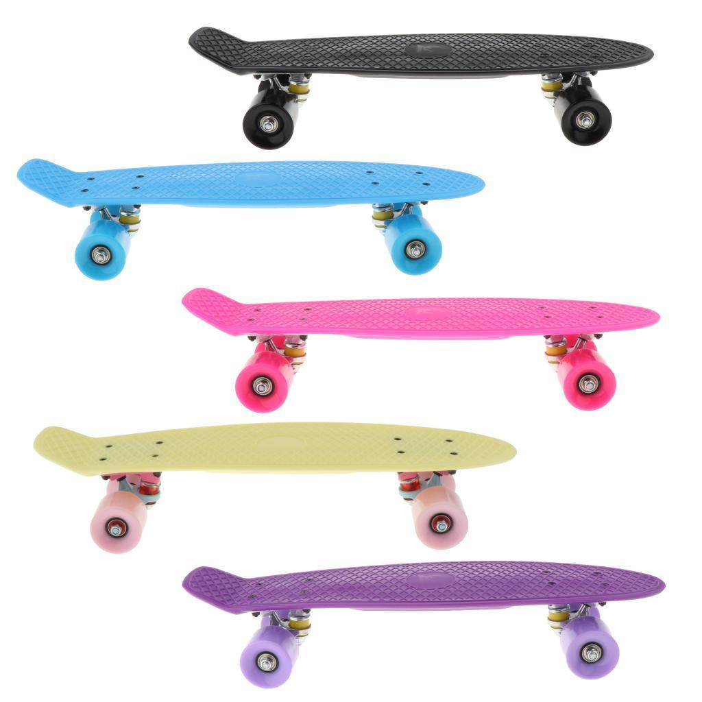 22" Skateboard Longboard Cruiser Skate Deck for Kids Outdoor Trick