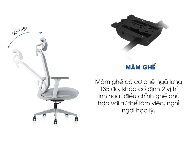 Ghế công thái học GOVI Ergonomic Felix F6232A-HS Thiết kế bảo vệ sức khỏe