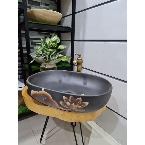 chậu sứ mỹ thuật - lavabo đặt bàn cổ điển