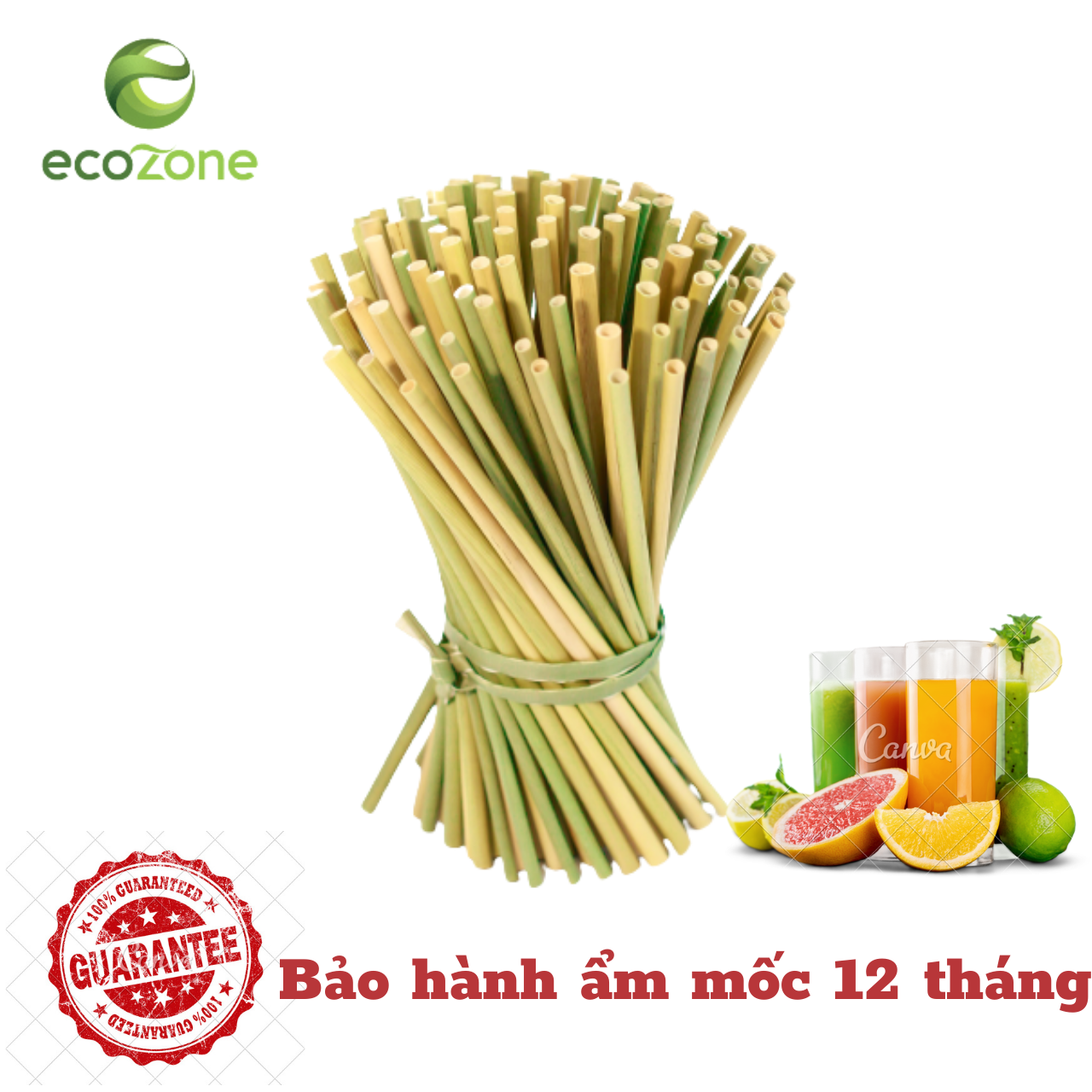 Túi 1000 ống hút cỏ bàng Ecozone size 20cm cao cấp tiết kiệm cho quán cafe- Grass Straws - Hàng xuất khẩu