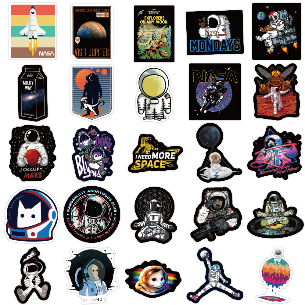 Sticker 50 miếng hình dán nasa