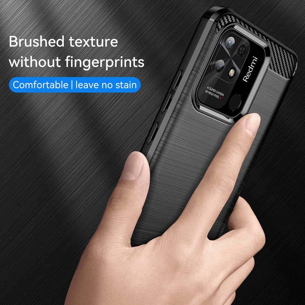 Ốp lưng dành cho Xiaomi Redmi 10C Poco C40 ốp silicone mềm Carbone phay xước chống sốc chống vân tay