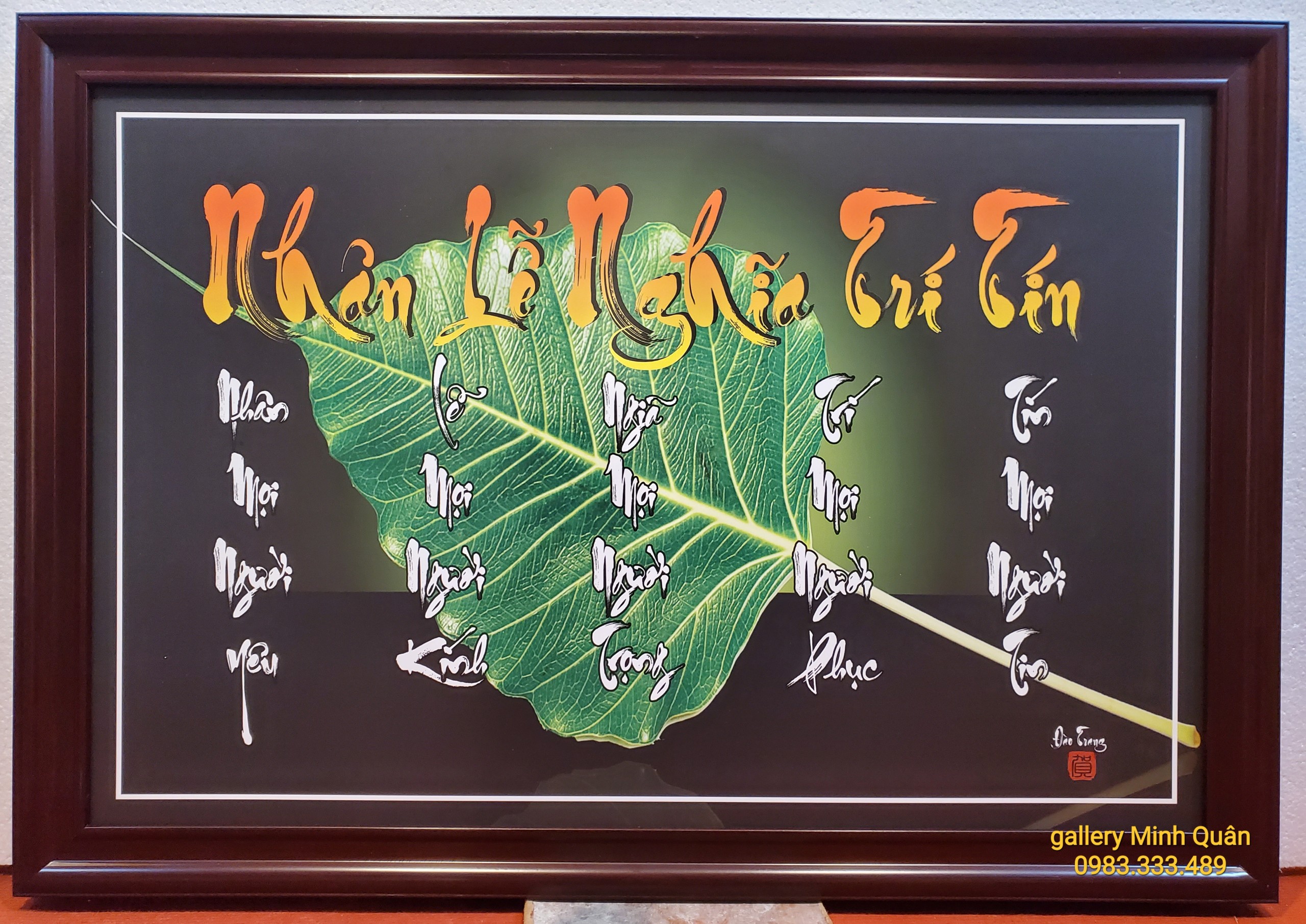 TRANH CHỮ THƯ PHÁP -NHÂN NGHĨA LỄ TRÍ TÍN (KT 70*100cm)