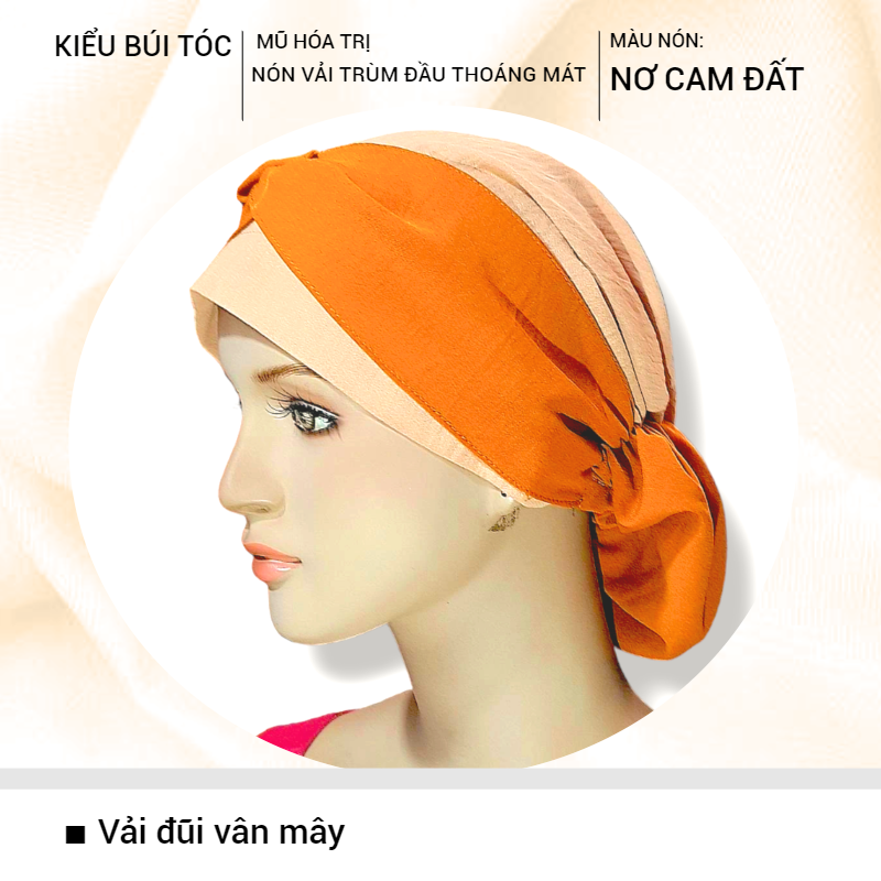 [BÚI TÓC NƠ] Nón vải trùm đầu mềm mịn, chemo hat, cancer hat, mũ vải che da đầu, nón bệnh nhân ung thư