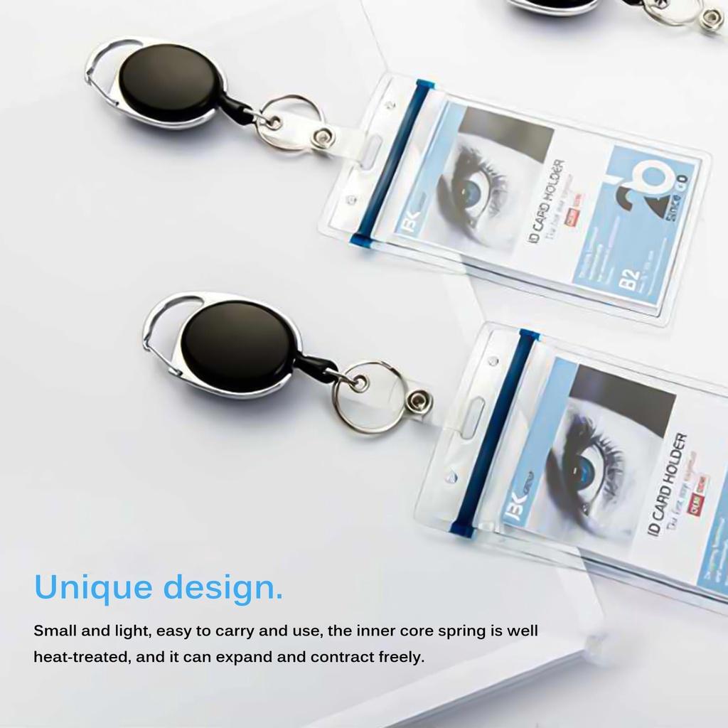 10 PCs Easy Pull Button Metal Retractable Keychain Egg-shaped Easy Pull Button Oval Document Buckle for Students ELEN