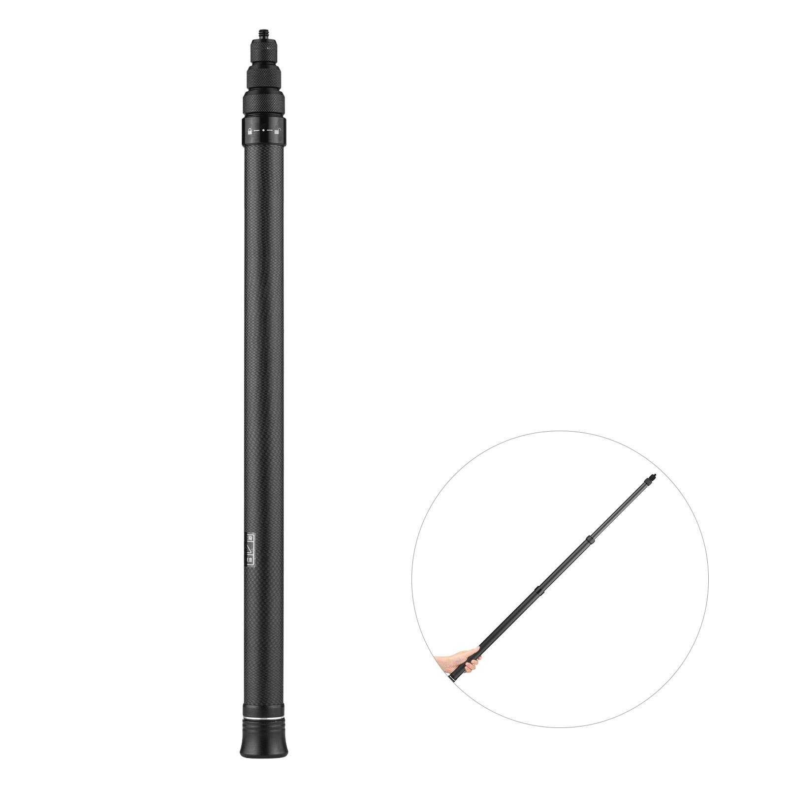 9.8ft Carbon Fiber Selfie Stick Extension Pole with 1/4 Inch Screw Replacement for Panoramic Camera Action Camera