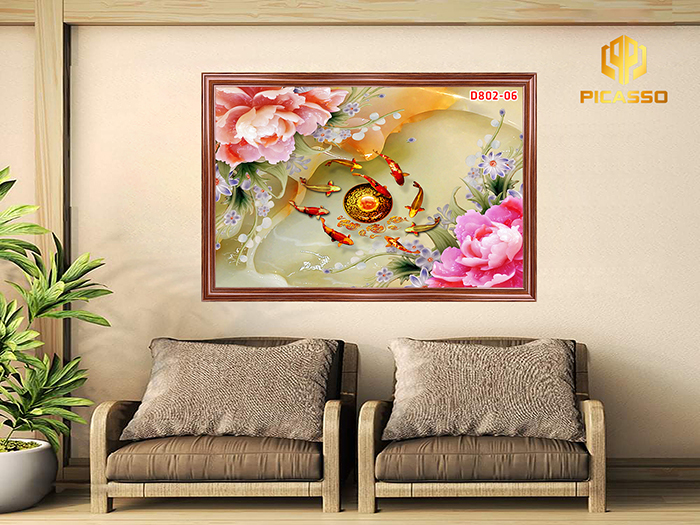 Tranh kính cường lực Hoa ngọc D802 01