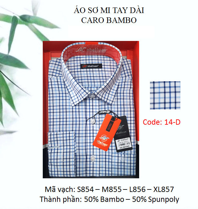 Thời trang nam áo sơ mi tay dài caro bamboo Nhật Tuấn (NATA)