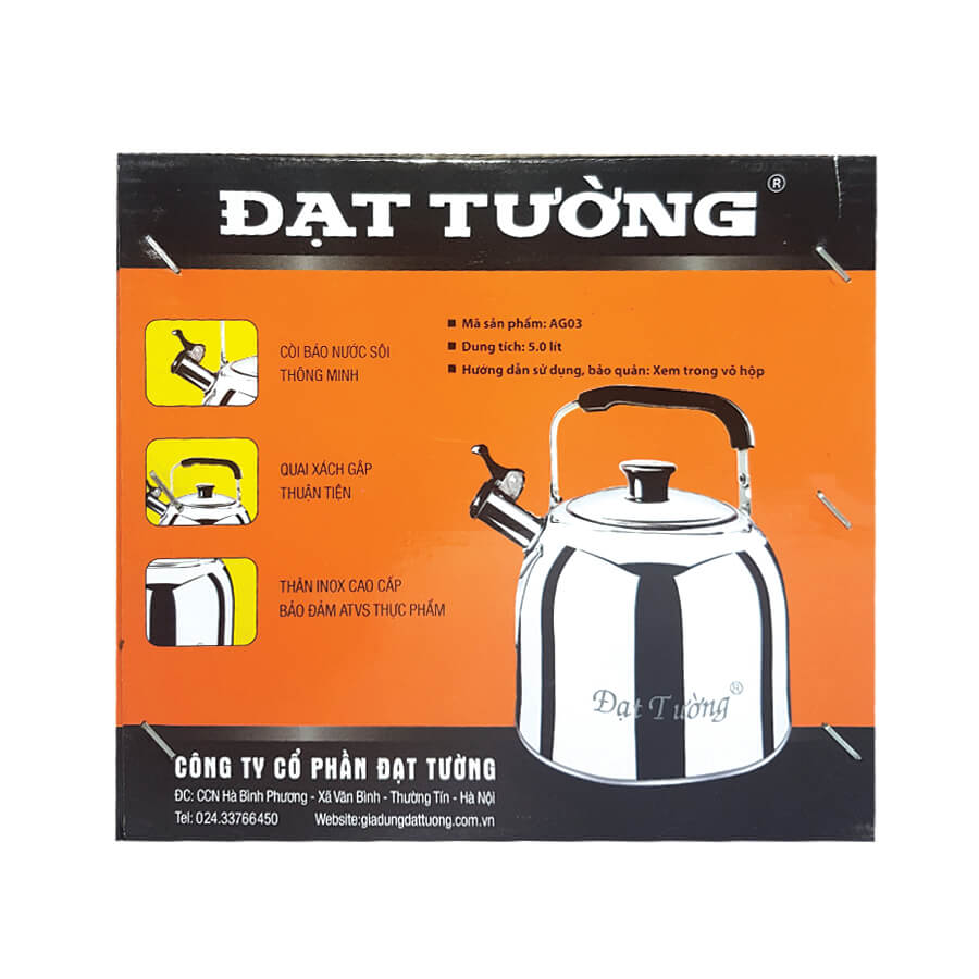 Ấm ga đun nước kiểu thái 5 lít Đạt Tường AG-03 - Hàng chính hãng