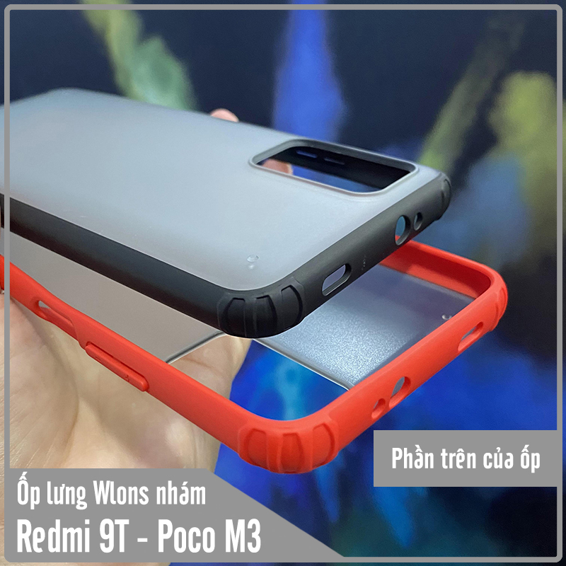 Ốp lưng cho Xiaomi Redmi 9T - Poco M3 nhám viền màu