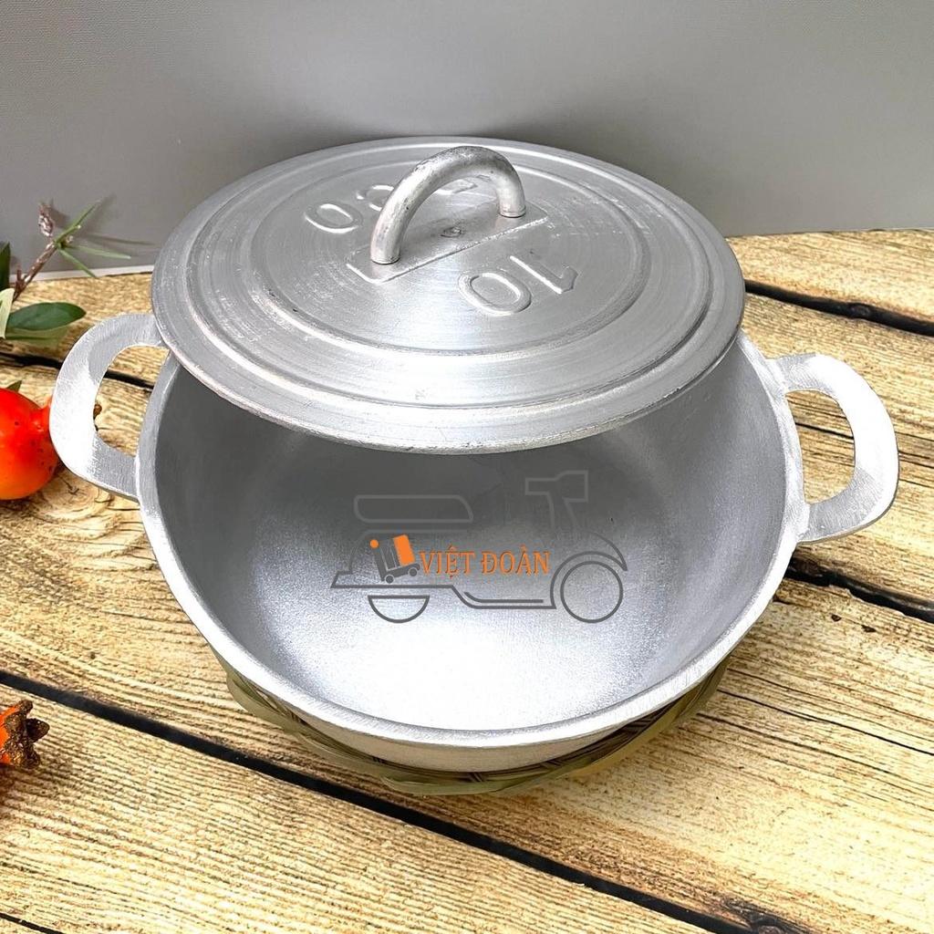 Bộ 3 NỒI GANG ĐÚC Nguyên khối NẮP THẲNG kèm RẾ- SIÊU ĐẸP - Nồi dày nấu cơm siêu ngon, tạo cơm cháy giòn rụm