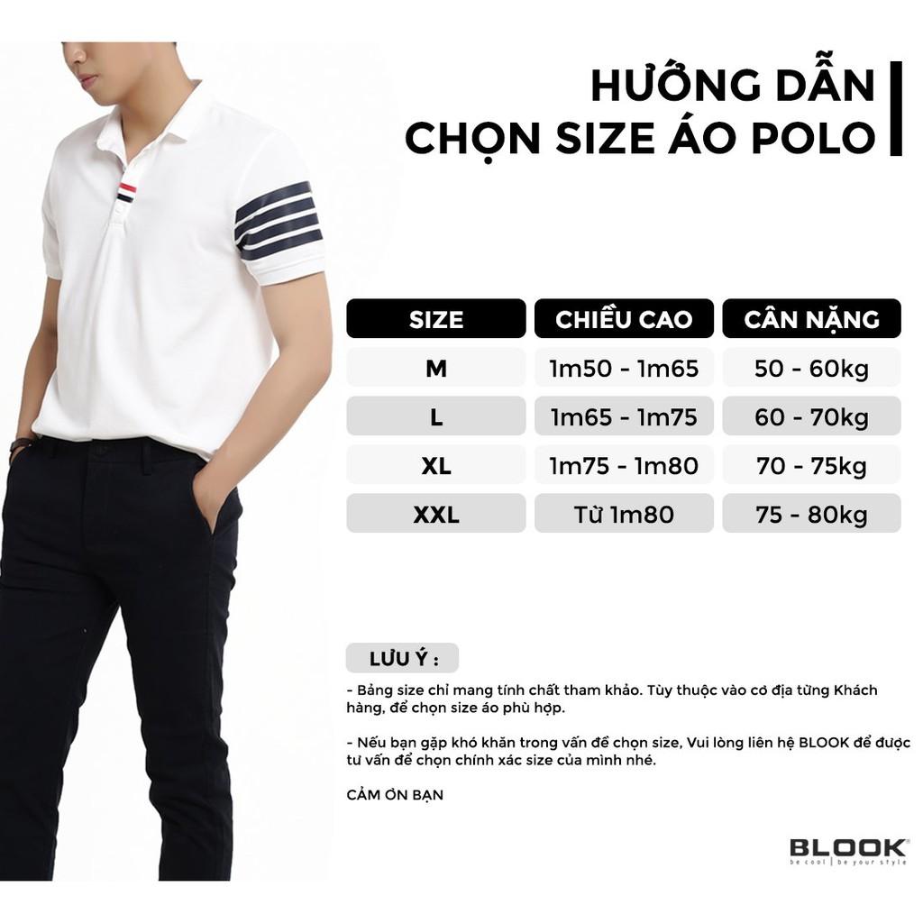 Áo Polo nam cổ trụ BLOOK vải thun mềm thêu logo đơn giản mã 35001 (HÌNH THẬT