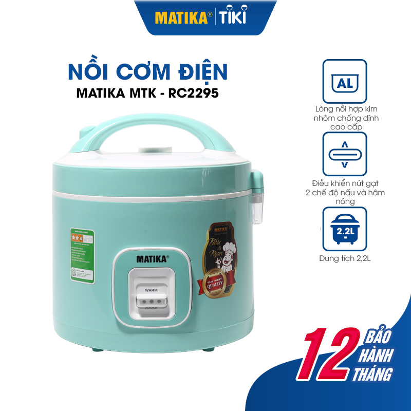 Nồi Cơm Điện MATIKA 2.2L MTK-RC2295 - Hàng chính hãng