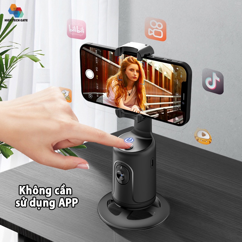 Gimbal điện thoại xoay 360 độ P01, Gậy Livestream, chụp ảnh, quay tik tok, vlog thông minh, tự động nhận diện theo dõi khuôn mặt, điều khiển bằng cử chỉ