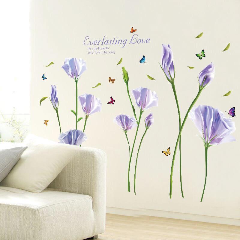Combo 4 decal dán tường hoa lá