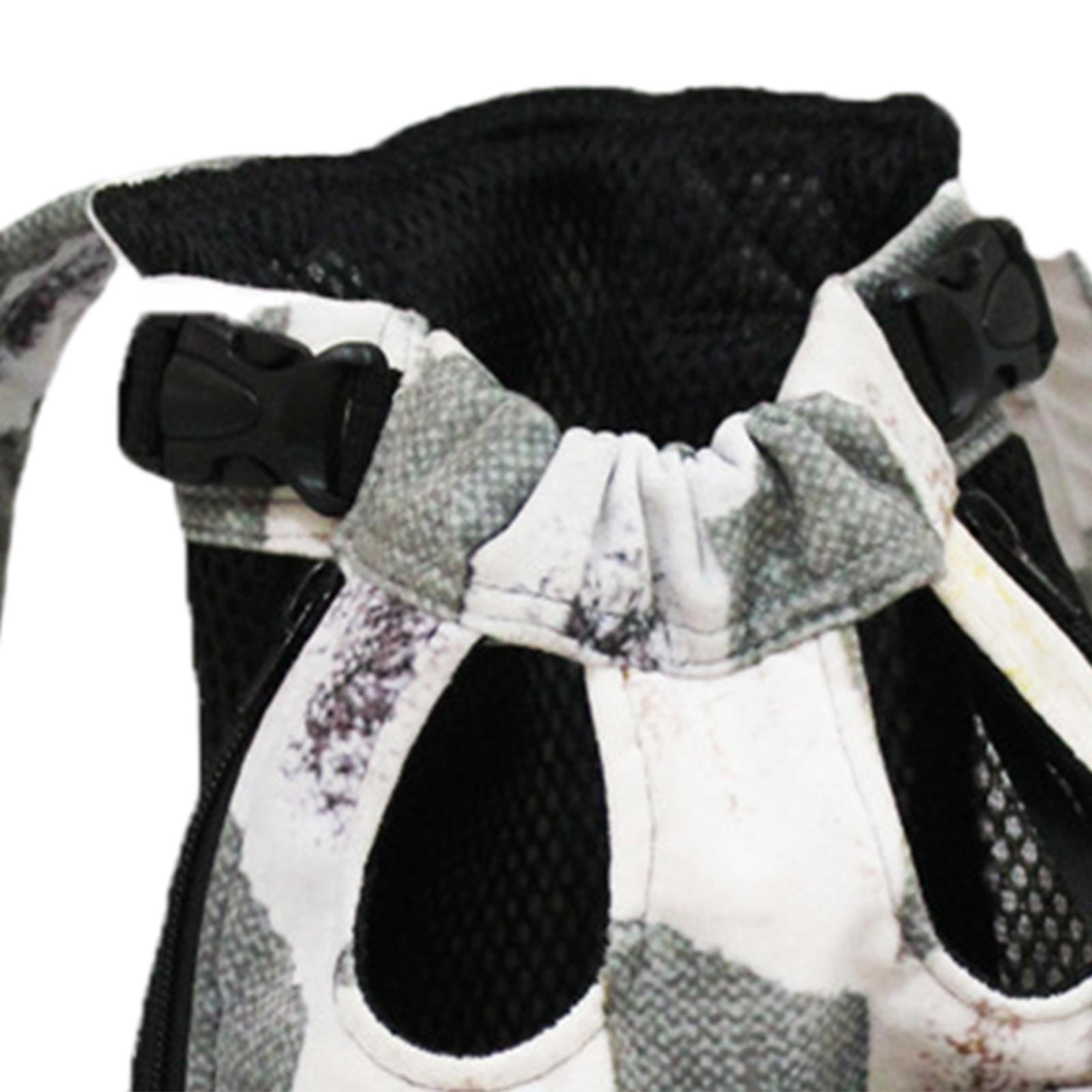 Pet Cat Carrier Backpack Chest Bag with Adjustable S Gray White