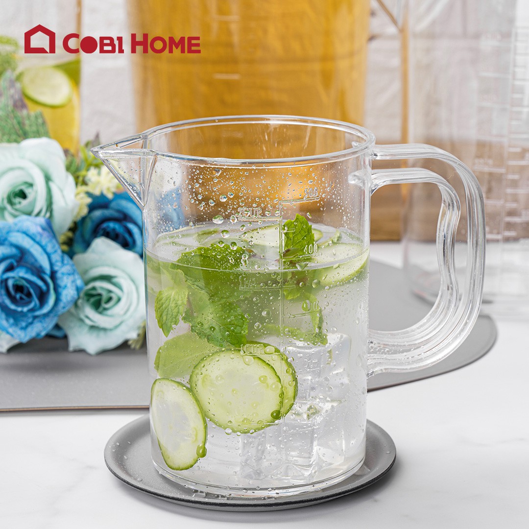 bình đựng nước, ca đựng nước bằng nhựa cao cấp có chia dung tích, không có nắp 361016/361017/361018/361019.Nhập khẩu phân phối chính hãng cobi home