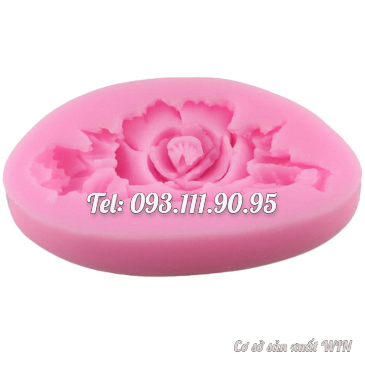 Khuôn silicon làm rau câu hoa hồng kèm nụ - Mã số 1246