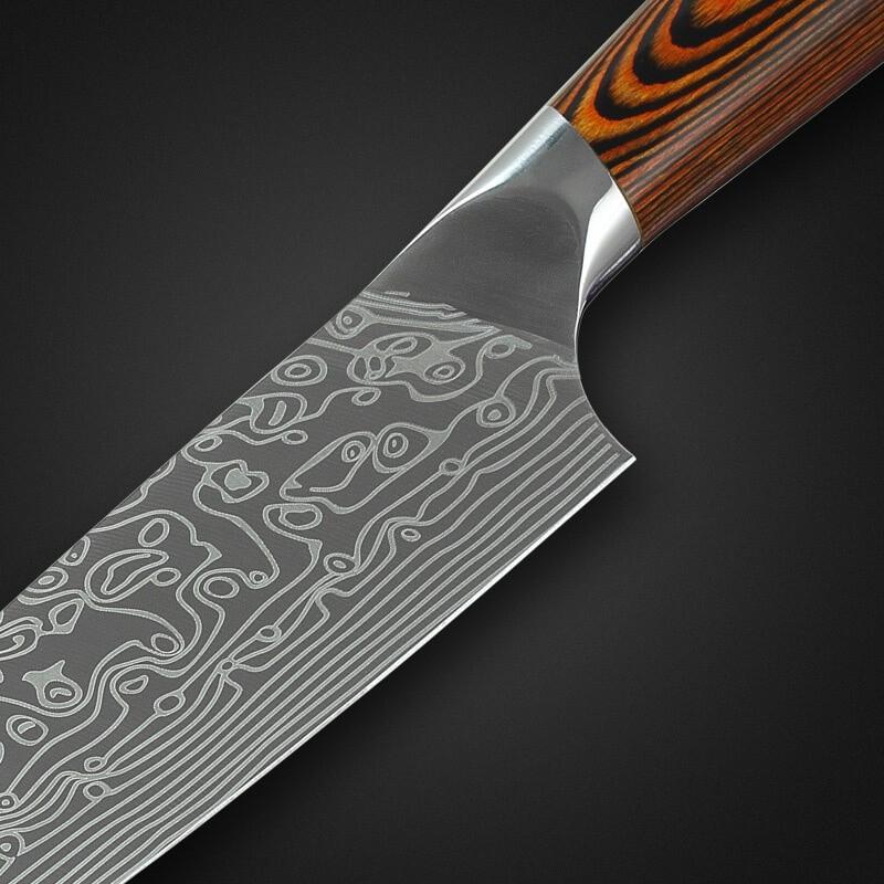 DAO - BỘ 3 DAO BẾP NHẬT BẢN THÉP DAMASCUS DT2 vns