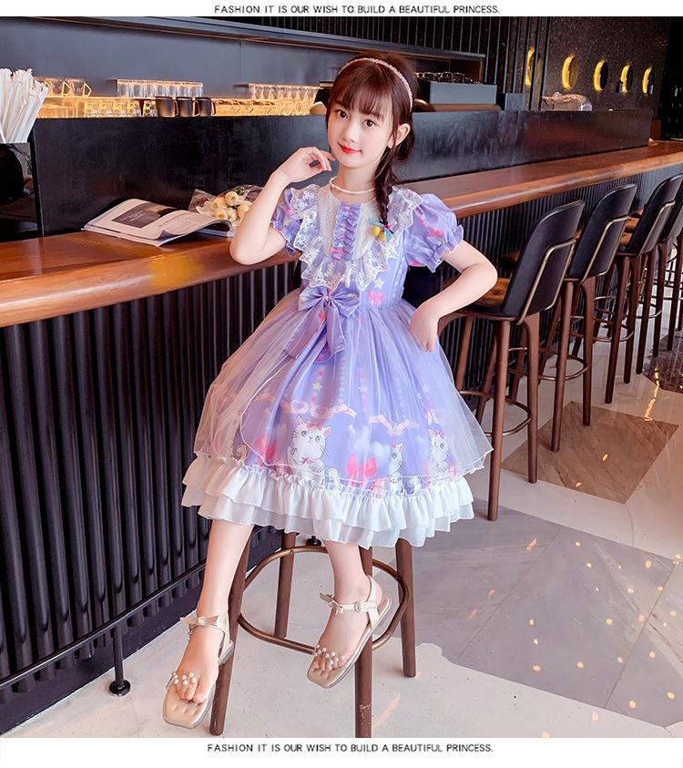 SHUANGYAN Đầm bé gái 2022 Váy mùa hè Lolita Váy mùa thu Cô gái nhỏ Váy công chúa Váy trẻ em Lolita
