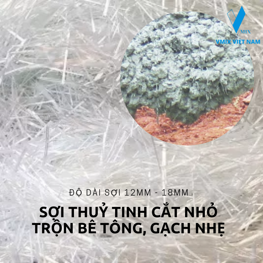Sợi thuỷ tinh kháng kiềm, độ uốn cao, chịu lực tốt, dùng chống thấm, chống nứt, dùng trộn vữa bê tông, đúc chậu, phào chỉ, phù điêu nghệ thuật...