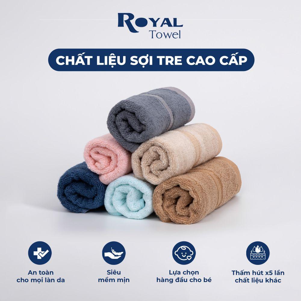 Bộ 3 khăn tắm gội mặt sợi tre mềm mại siêu thấm hút Royal Towel