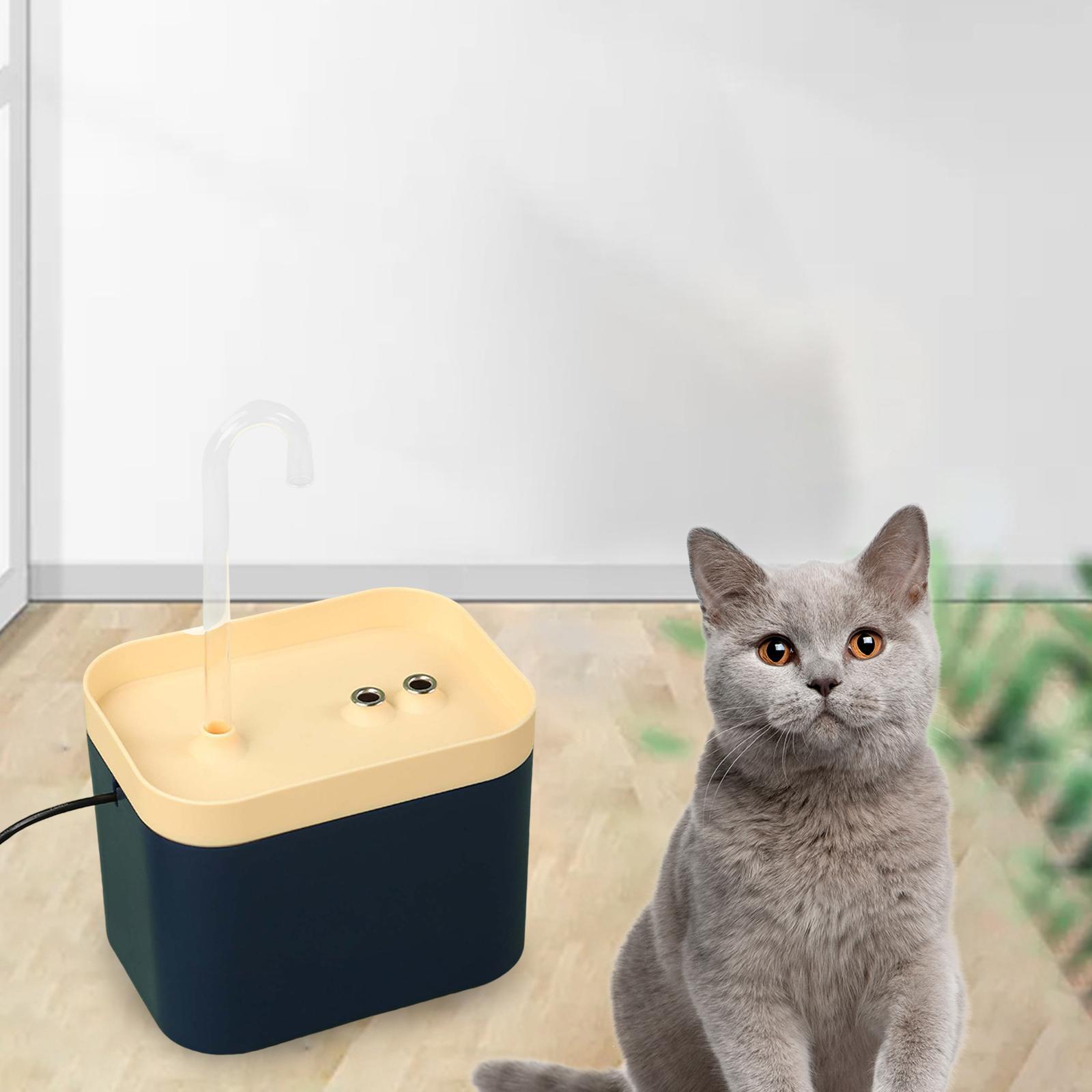 Automatic Dispenser Dog Drinking Bowl Cat Water Fountain Dark Blue