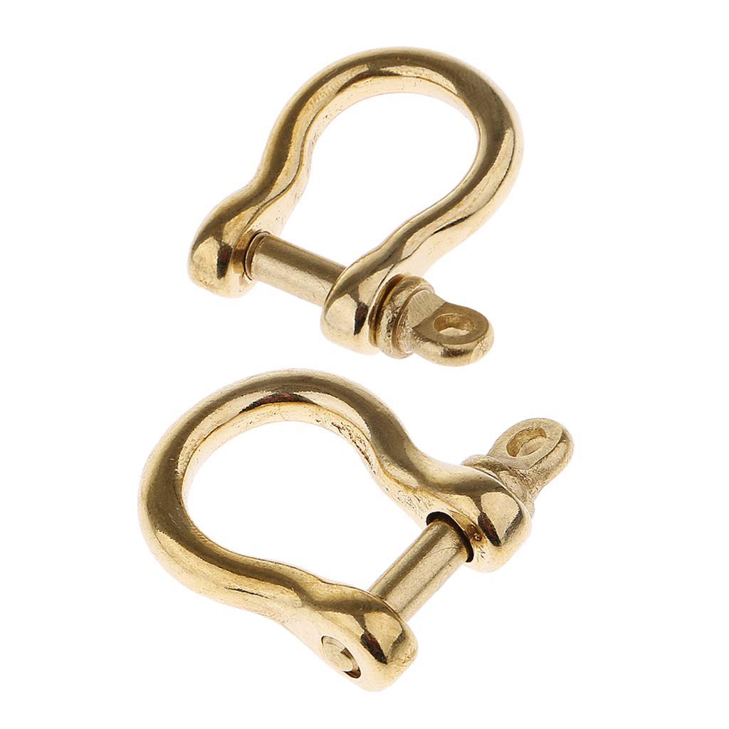 2 Pcs Brass O Shape Shackle Outdoor Rope Paracord Bracelet Buckle