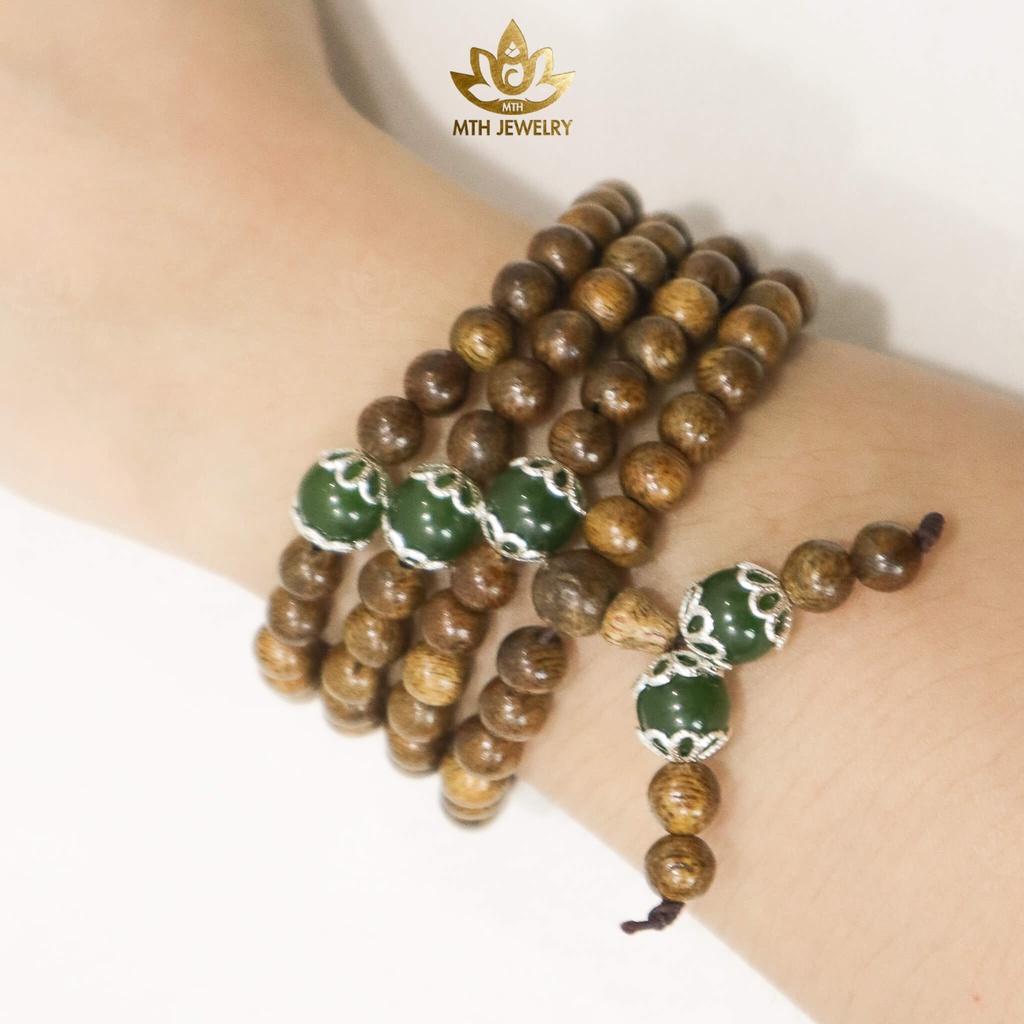 Vòng Tay Trầm Hương Ngũ Bảo Trợ Mệnh - Chuỗi Tràng Hạt 108 Mix Đá Theo Mệnh - MTH JEWELRY