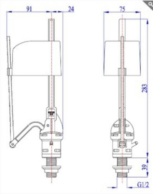 BỘ XẢ BỒN CẦU KÉT RỜI (2 KHỐI) GẠT TRƯỚC PISTON VS013 HÙNG ANH