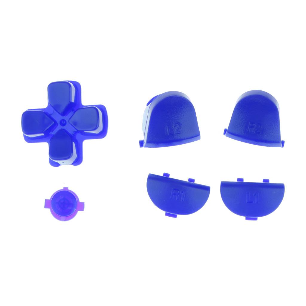 Full Buttons for PS4 Controller, Thumbsticks Analog Grip + ABXY + D-pad + L1 R1 L2 R2 Buttons for Playstation 4 DualShock 4 PS4 Controller - Blue
