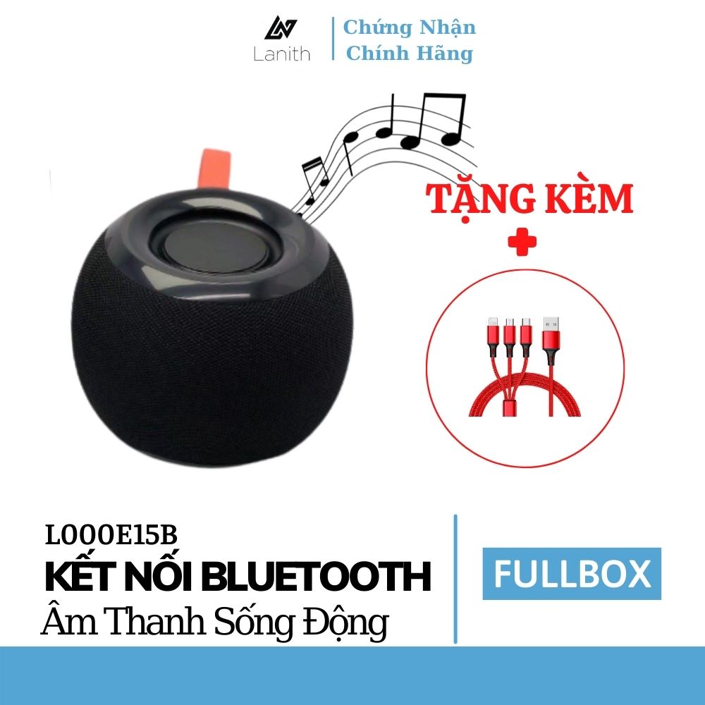 Loa Bluetooth mini Lanith E15B Tặng kèm dây sạc 3 đầu – Âm thanh trung thực, sống động - Hàng nhập khẩu - L0000E15B.CAP0001