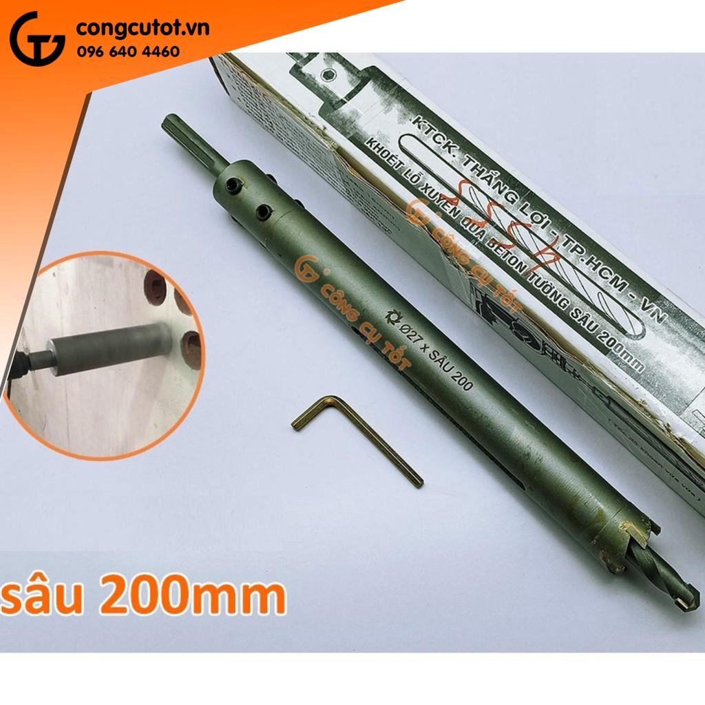 Mũi khoét tường đuôi gài sâu 200mm