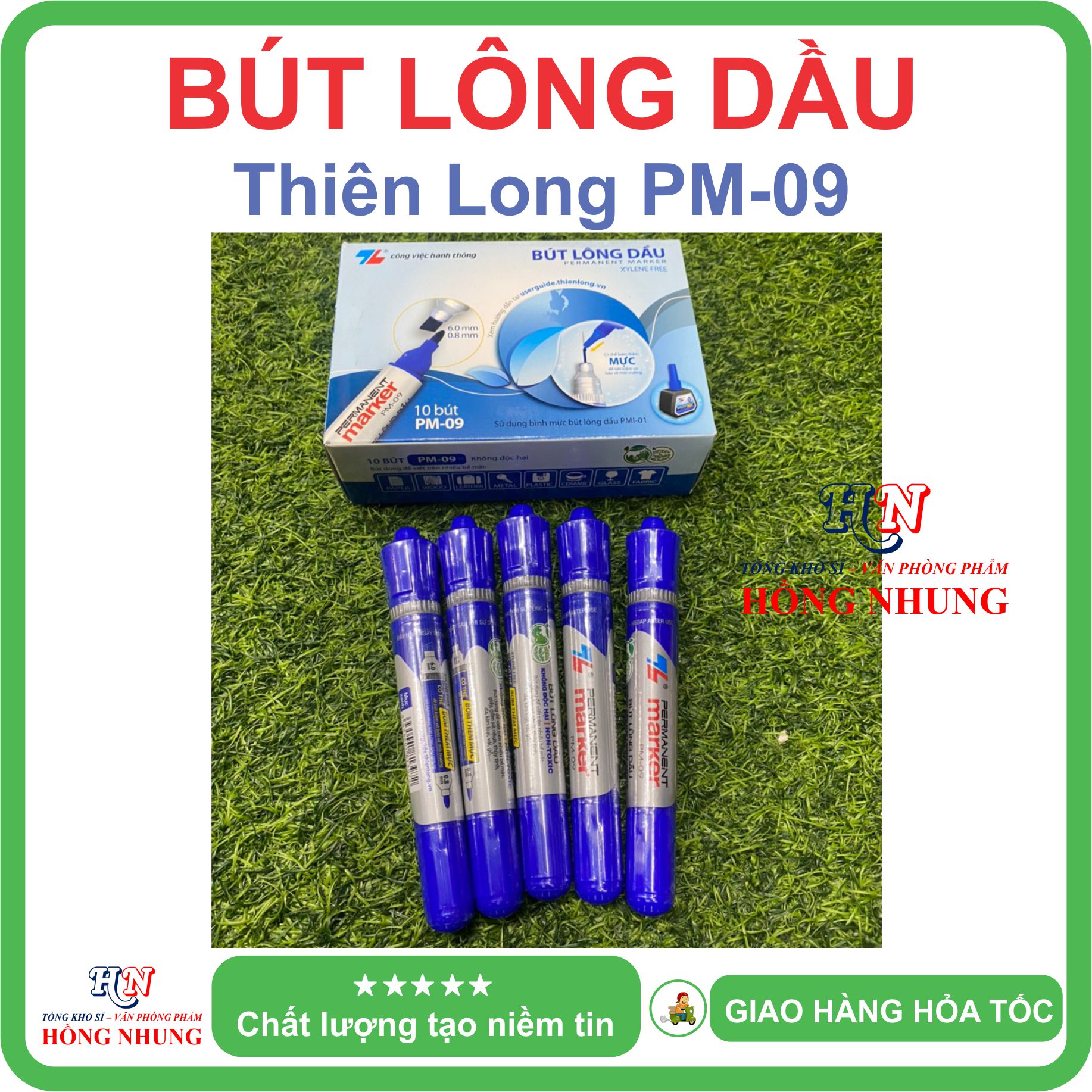 [SALE] Bút Lông Dầu PM-09, Mực tươi sáng, nét viết đều, đậm và êm