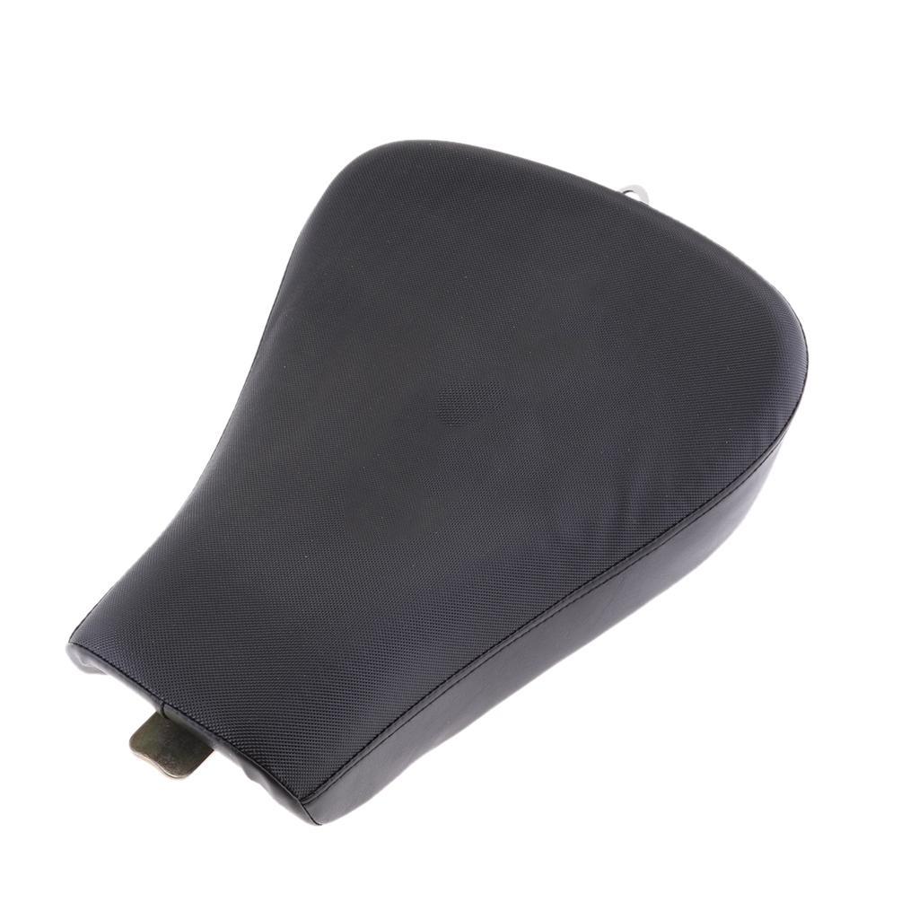 Black Motorcycle Leather + Sponge Rear Passenger Pillion Pad Solo Seat for Harley XL883 / XL1200 / X48