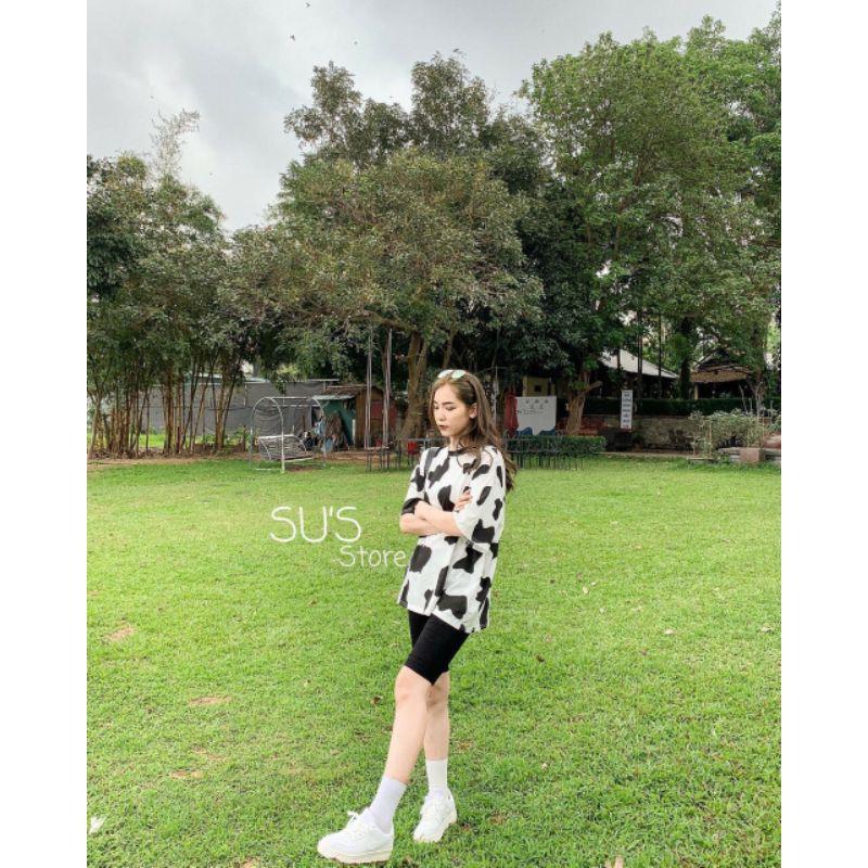 Áo thun loang bò sữa - Áo phông rộng Unisex HS