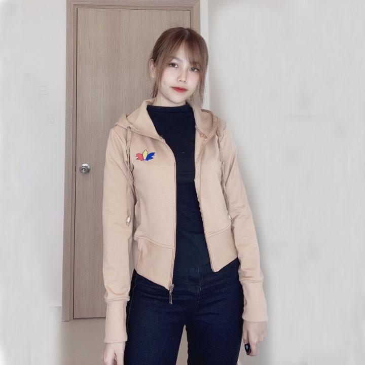 Áo Khoác Nữ Cao Cấp Dáng Lững Thiêu Lá Phong.