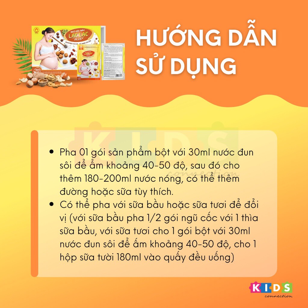 Ngũ cốc bầu Lạc Lạc plus hộp 30 gói/600gram - Tặng quà cho bé