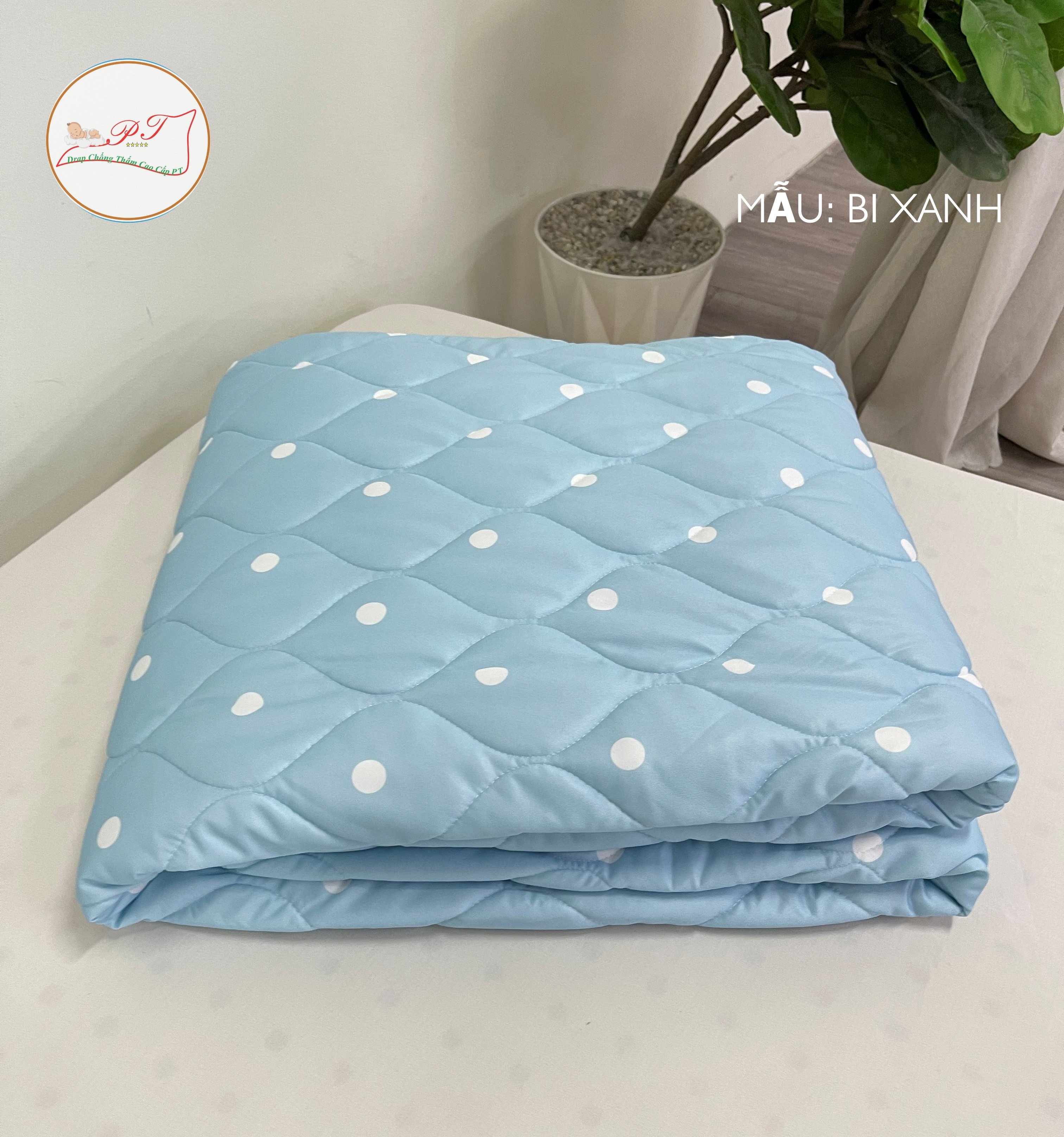 Ga Chống Thấm Cao Cấp PT Mẫu Họa Tiết Bi Xanh