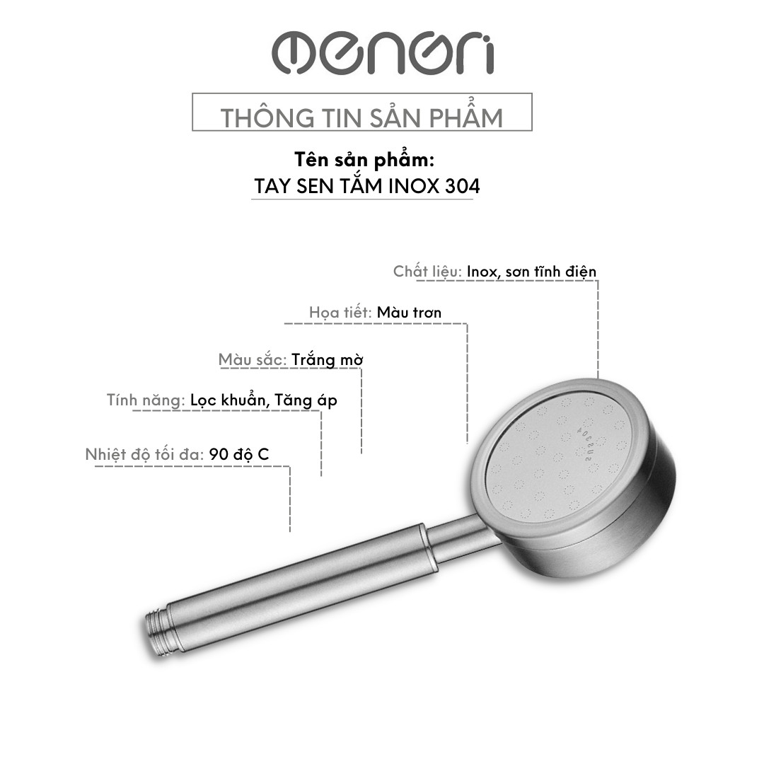 Vòi Hoa Sen Nhà Tắm INOX 304 Tăng Áp Lực Nước Có Kèm Dây 1,5m - OENON