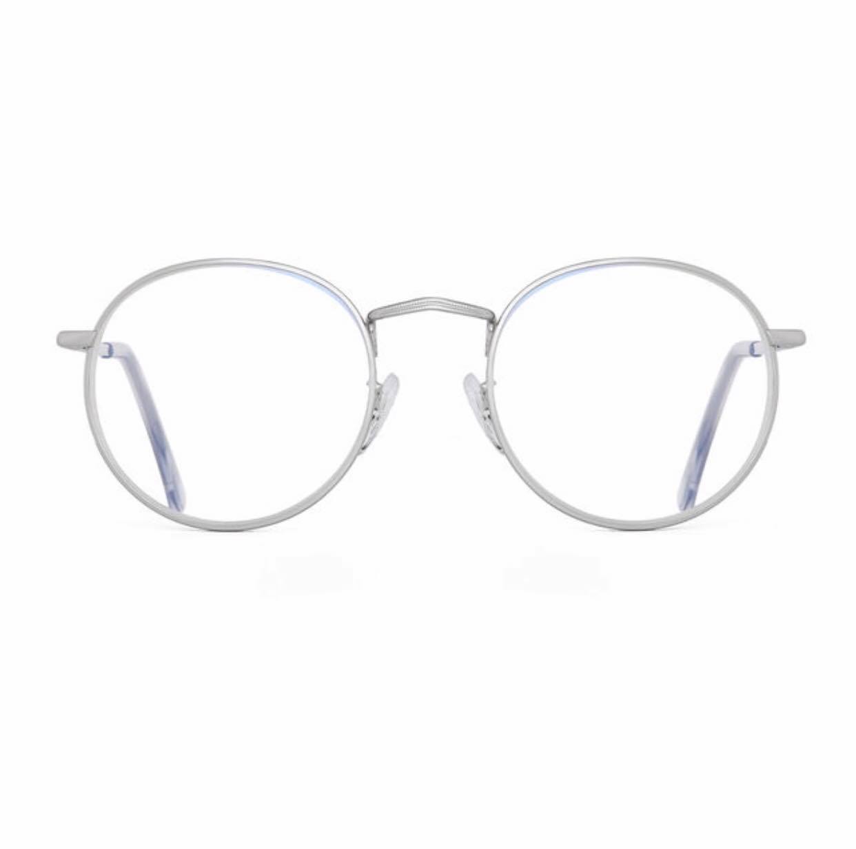 Gọng Kính Cận, Kính Giả Cận Mắt Tròn Unisex Kim Loại + Tặng Phụ Kiện Hộp Đựng, Khăn Lau