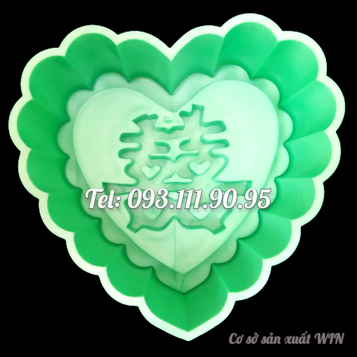 Khuôn ép xôi hình tim Song Hỷ - Loại 10 cm - Mã số 1383