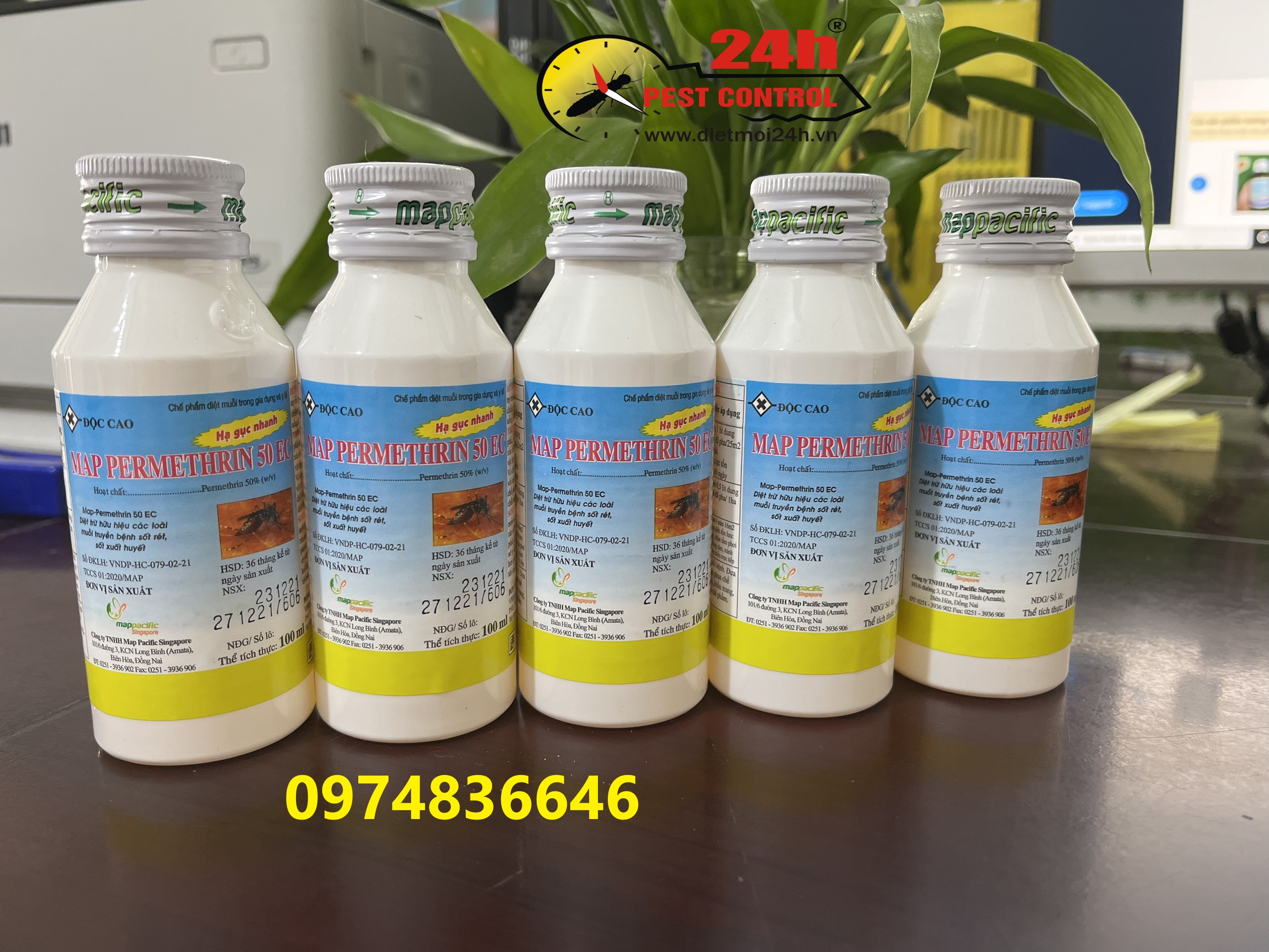 Combo 3 chai thuốc diệt muỗi Map permethrin 50EC 100ml