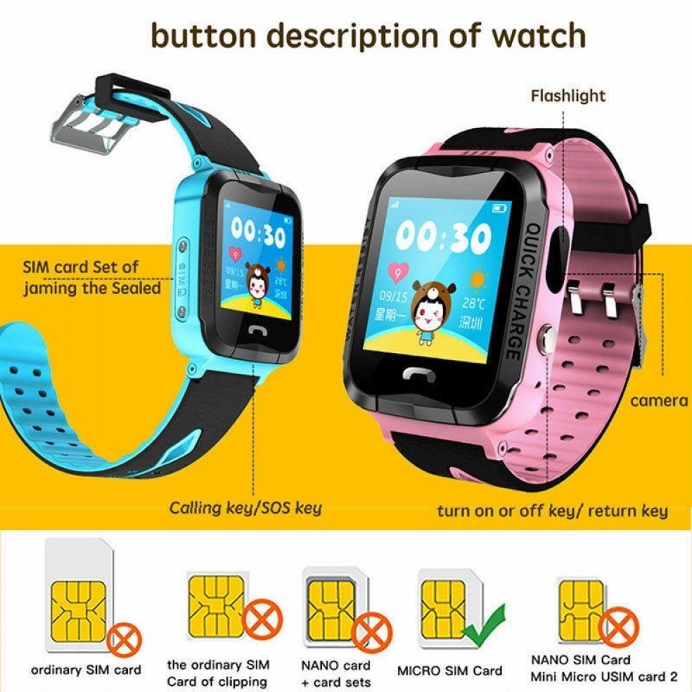 Đồng hồ định vị trẻ em LBS KKTick KidWatch AA07s thông minh, nghe gọi 2 chiều, màn hình cảm ứng, kháng nước IP67, camera 2.0 - Hàng nhập khẩu