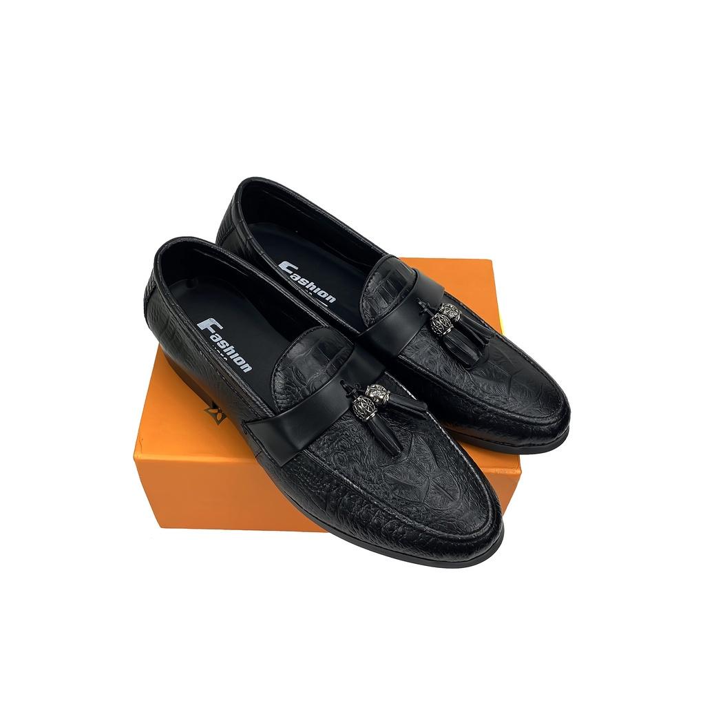 Giày Penny Loafer Nam Chuông thời trang Dập vân đầy cá tính