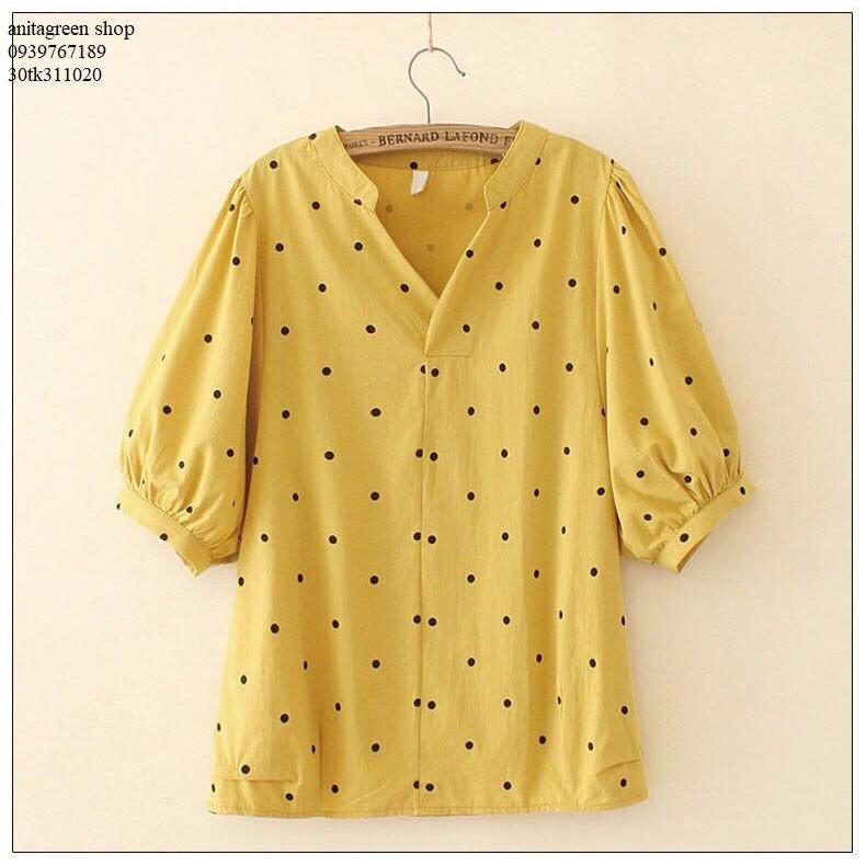Tk311020-áo kiểu nữ chấm bi