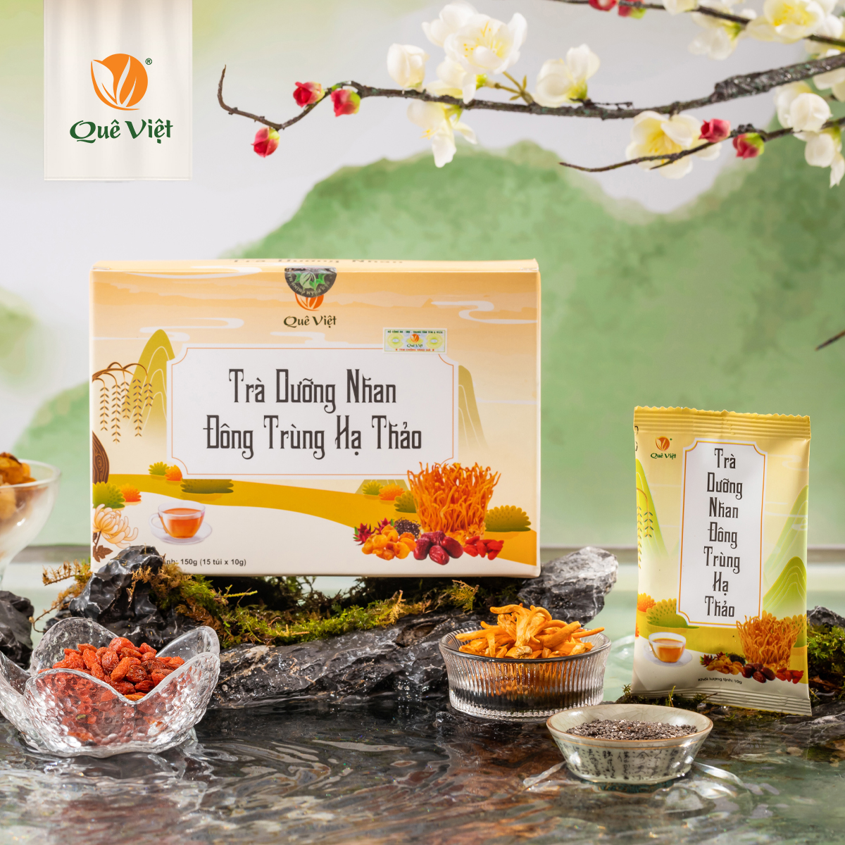 Trà dưỡng nhan đông trùng hạ thảo - Hộp 150g (10g x 15 túi)