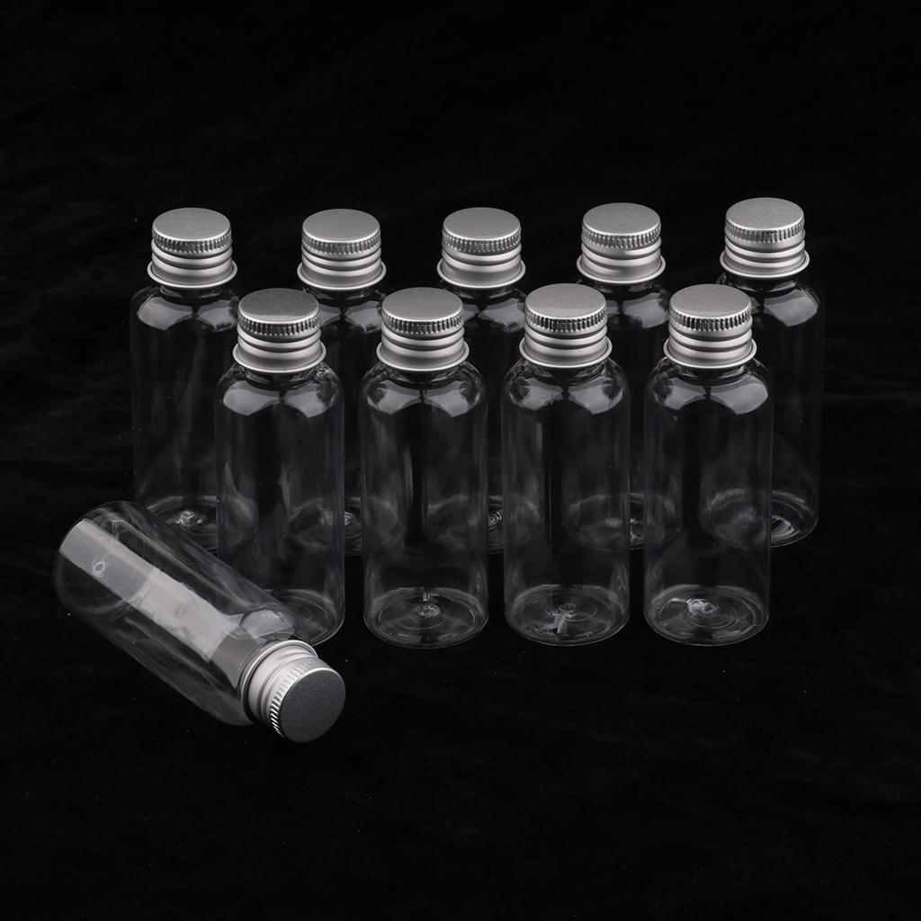 30x 50ml Empty Plastic Screw Cap Essential Oils Storage Condiment Vials