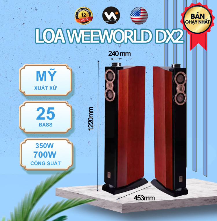 Loa Weeworld DX2 Cực Sang 5 Bass 25 Hàng chính hãng