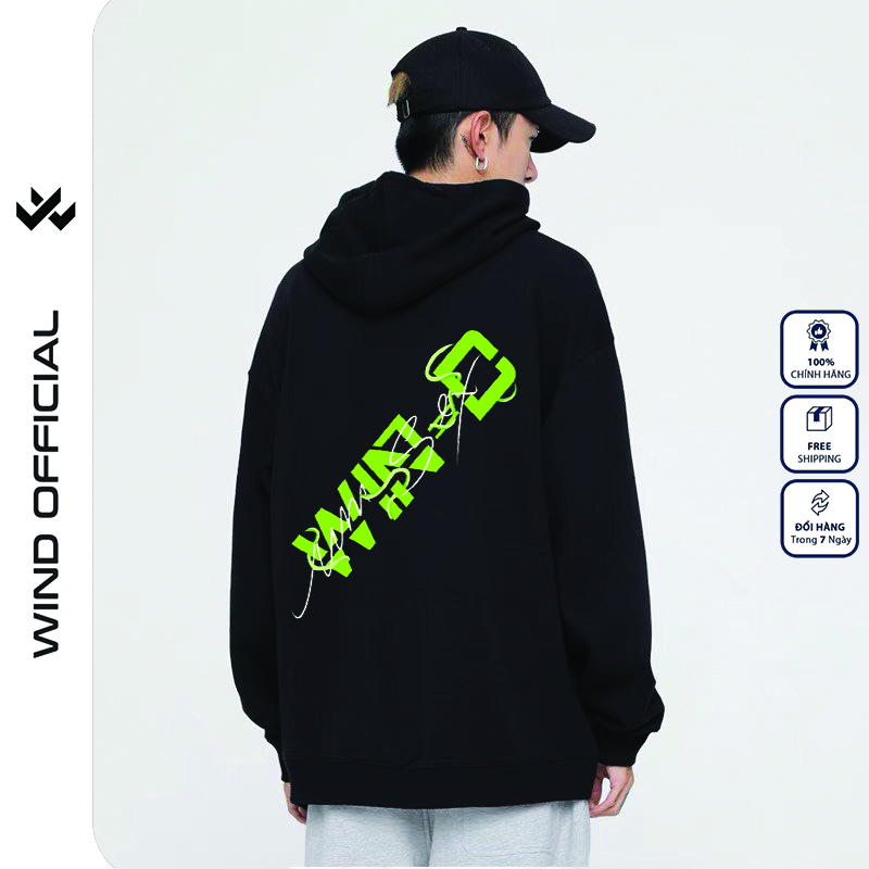 Áo hoodie form rộng WIND unisex nỉ bông HD24 thời trang nam nữ oversize ulzzang